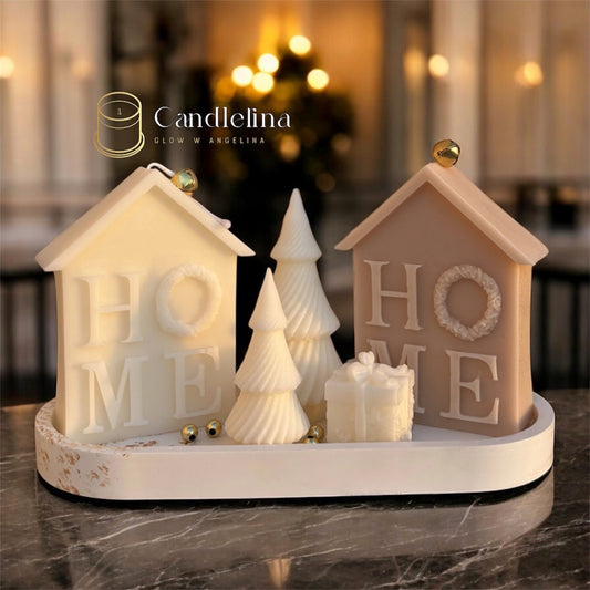Christmas Cottage Set (With Tray)