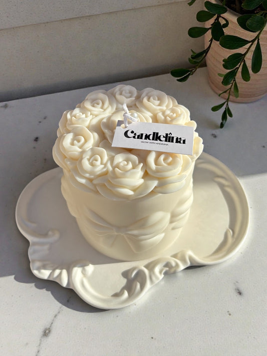 Flower Bouquet Candle (With Tray)