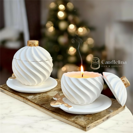Ceramic Ornament Candle (With Tray)